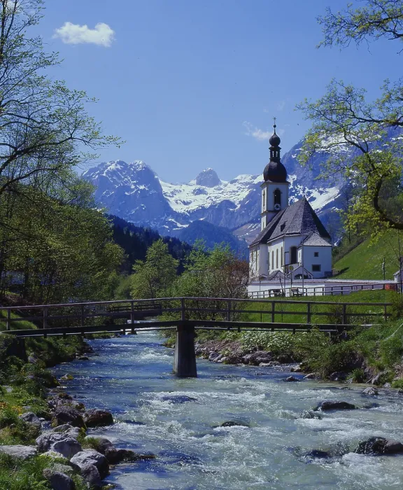 Framed Print : The church of Ramsau in Berchtesgadener Land