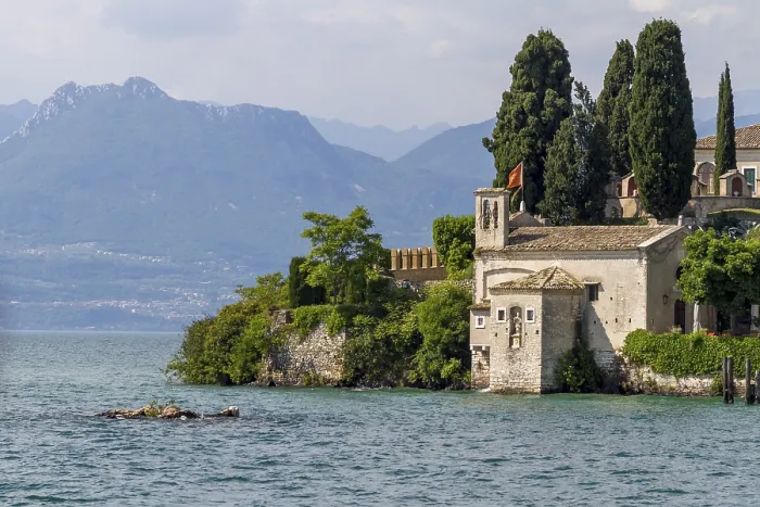 Framed Print : Church of San Vigilio on the Punta San Vigilio peninsula