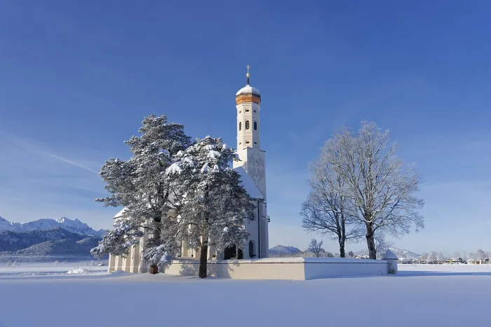 Framed Print : Church of St Coloman in winter