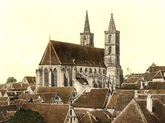 Framed Print : Church of St. Jacob in Rothenburg ob der Tauber