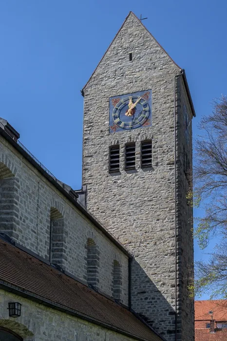 Framed Print : Church tower with clock, St. Maria is the Catholic parish church