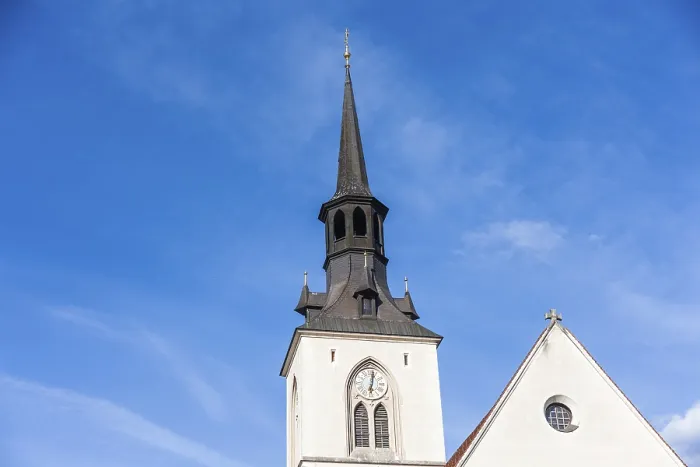 Framed Print : Church tower of the parish church Framed Print : Church tower of the parish church
