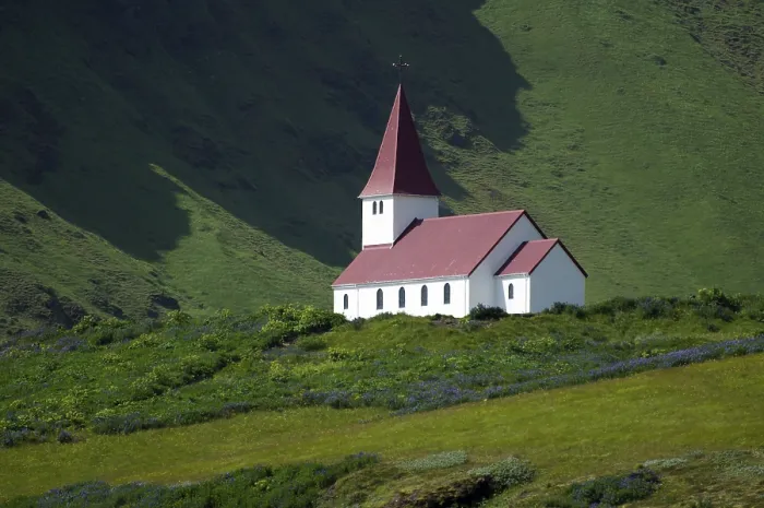 Framed Print : Church, Vik i Myrdal, Iceland, Vikurkirkja