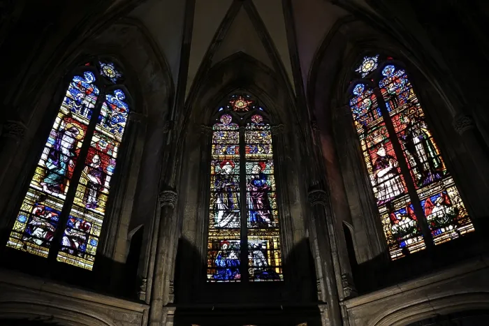 Framed Print : Church windows in the Gothic cathedral of Saint-Etienne Framed Print : Church windows in the Gothic cathedral of Saint-Etienne