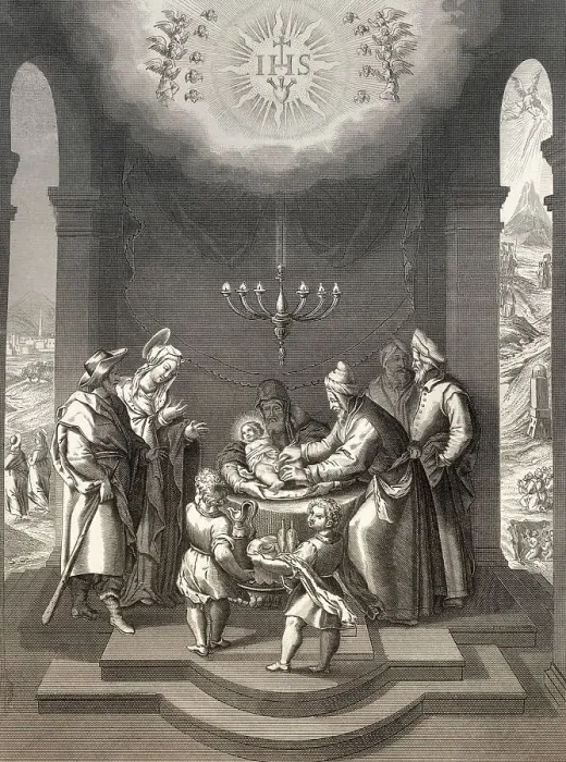 Framed Print : The circumcision of Jesus, steel engraving
