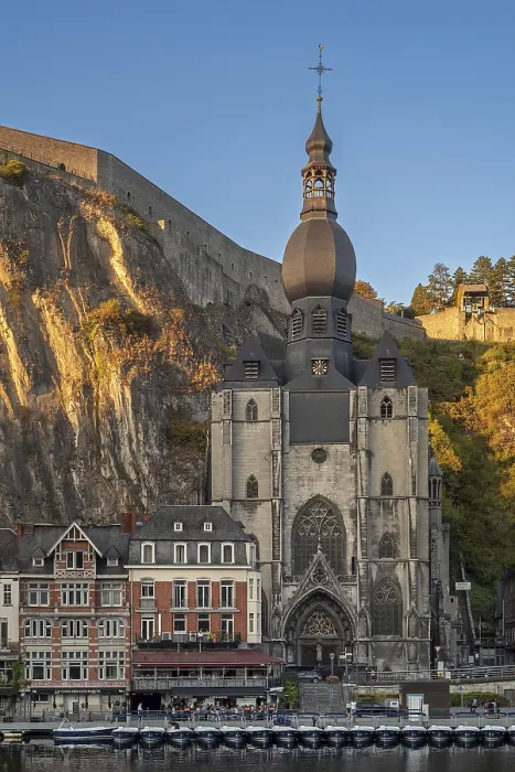 Framed Print : Citadel and 13th-century Gothic Collegiate Church of Notre Dame de Dinant in the city along the river Meuse Framed Print : Citadel and 13th-century Gothic Collegiate Church of Notre Dame de Dinant in the city along the river Meuse