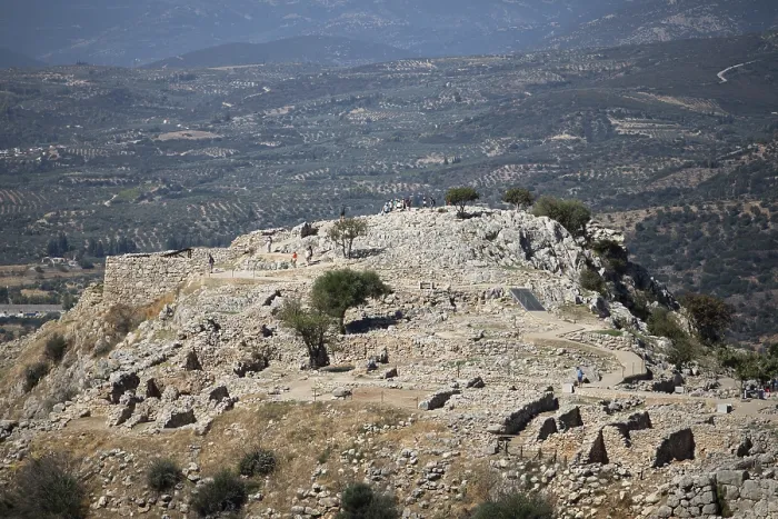 Framed Print : Citadel with walls, Mycenae, Greek archaeological site