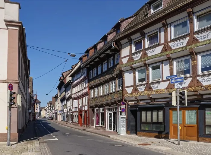 Framed Print : City centre of Hoexter, Westerbachstrasse