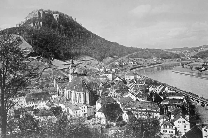 Framed Print : City and fortress, historical photo, ca