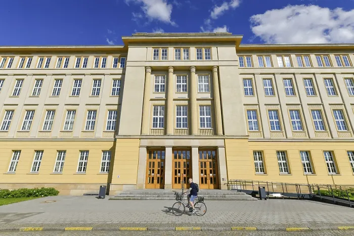 Framed Print : City Hall, Central Square, Eisenhuettenstadt