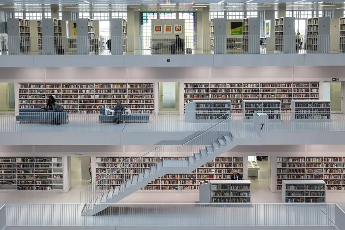 Framed Print : City Library, Interior, Stuttgart