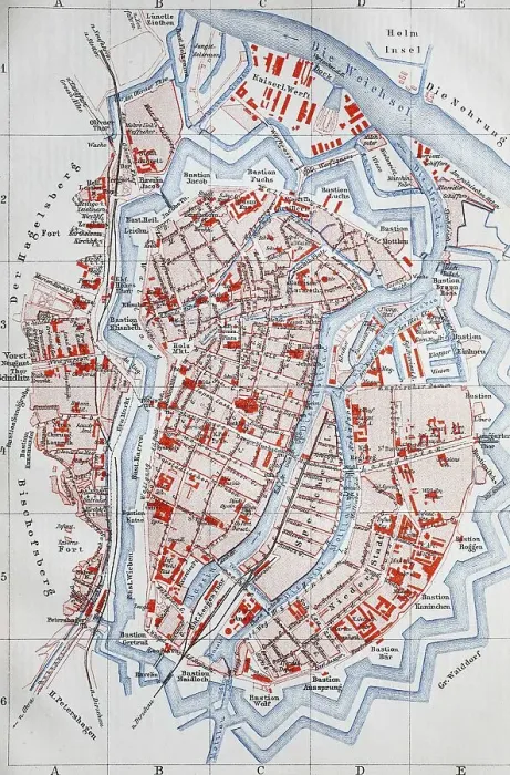 Framed Print : City map, 1892: Gdansk, now Gdansk Framed Print : City map, 1892: Gdansk, now Gdansk