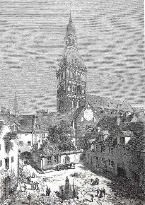 Framed Print : City of Riga, c. 1885, Latvia, the Herder Square and the Old City Hall