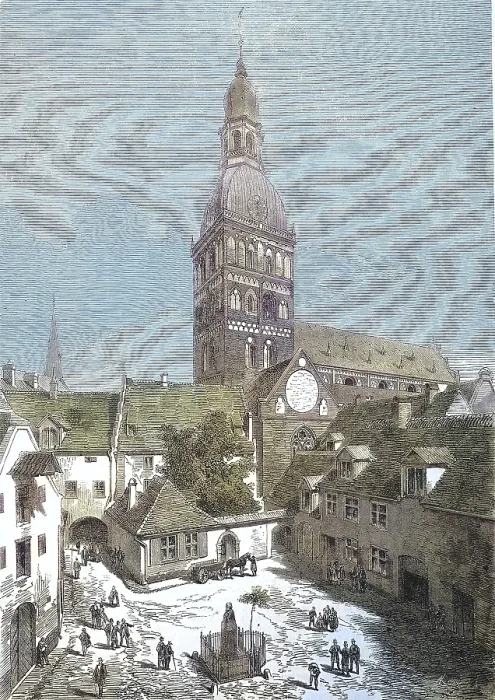 Framed Print : City of Riga, Latvia, Herderplatz and the Old Town Hall / City of Riga