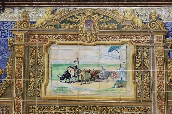 Framed Print : City of Seville, at the Plaza de Espana