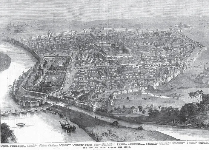 Framed Print : The city before the siege, Delhi, India, Asia
