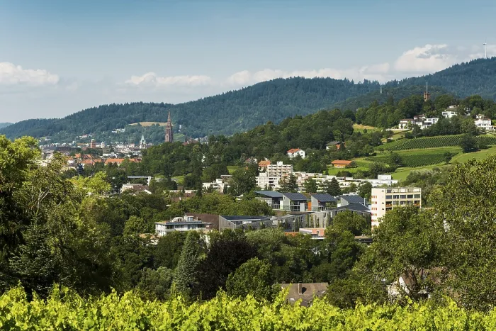 Framed Print : City view, in the foreground the Vauban neighbourhood