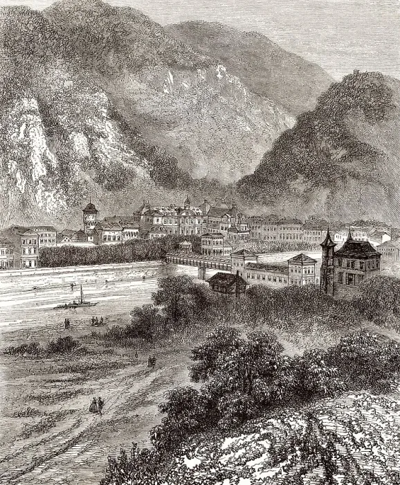 Framed Print : Cityscape of Bad Ems, Rhineland Palatinate