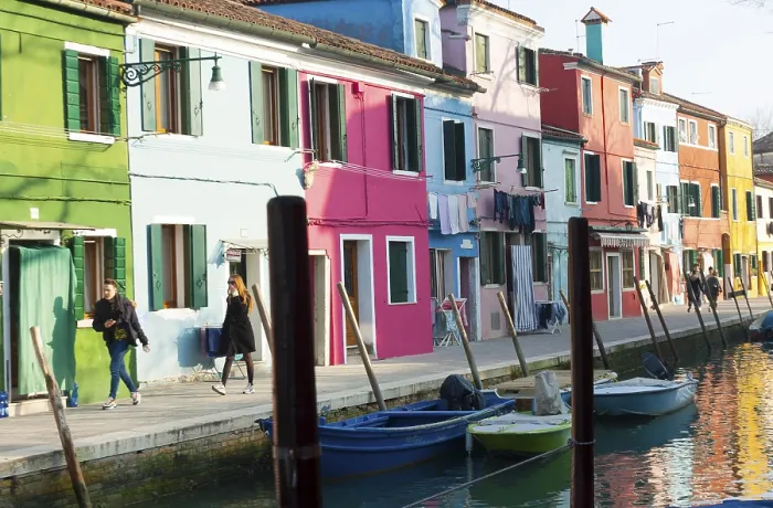 Framed Print : Cityscape of Burano island, Venice, Italy
