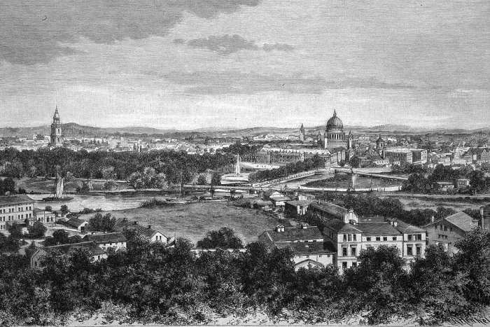 Framed Print : Cityscape, Potsdam, Germany, historical illustration