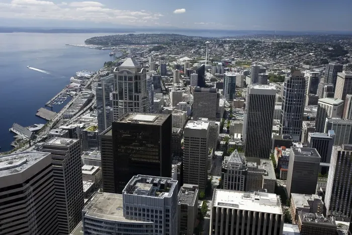 Framed Print : Cityscape of Seattle from the Columbia Center Framed Print : Cityscape of Seattle from the Columbia Center