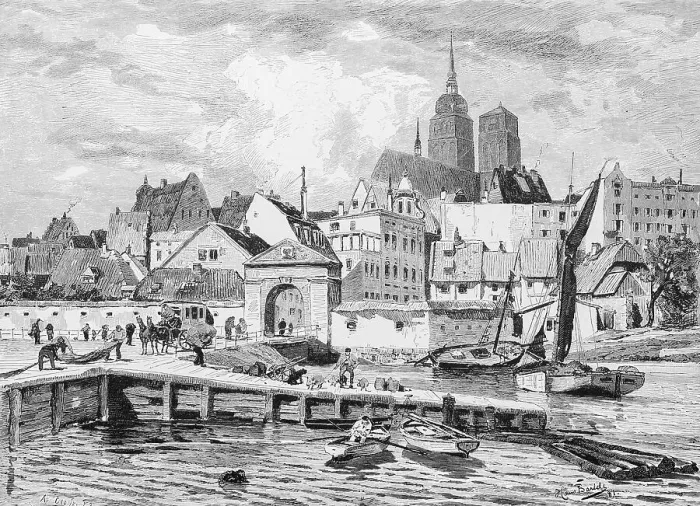 Framed Print : Cityscape of Stralsund, city gate