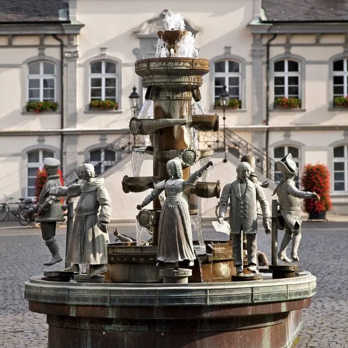 Framed Print : The civic fountain by Bonifatius Stirnberg in front of the town hall in Lippstadt