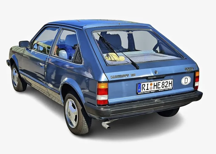 Framed Print : Classic blue Opel Kadett 1.6 D parked Framed Print : Classic blue Opel Kadett 1.6 D parked