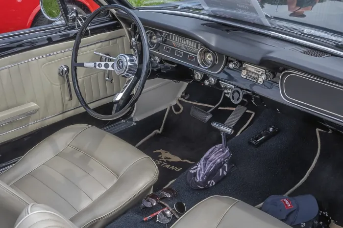 Framed Print : Classic car meeting, interior with fittings