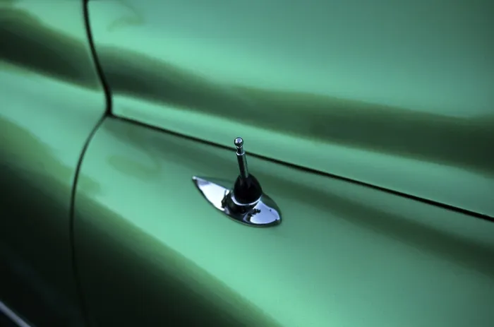 Framed Print : Classic car, vintage car, aerial on mudguard Framed Print : Classic car, vintage car, aerial on mudguard