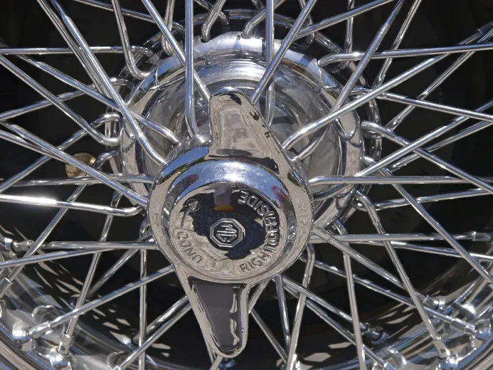 Framed Print : The classic vintage cars often had these spoked wheels