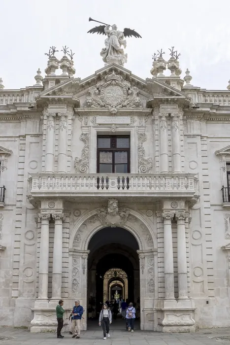 Framed Print : Classical building of the University of Seville Real Fabrica de Tabacos de Sevilla in the street C