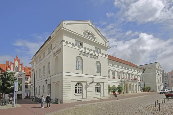 Framed Print : Classicist town hall, white palace