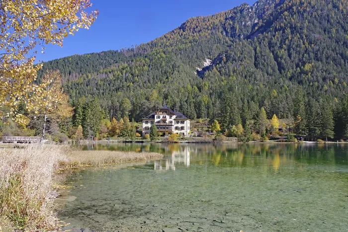 Framed Print : Clear shore water of an alpine lake