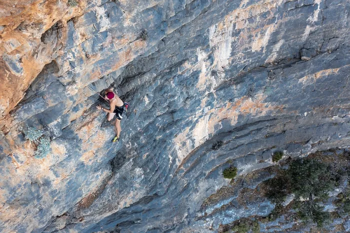 Framed Print : Climber climbing on a rock face Framed Print : Climber climbing on a rock face