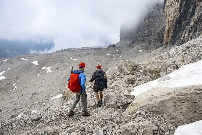 Framed Print : Climbers in the Brenta Mountains