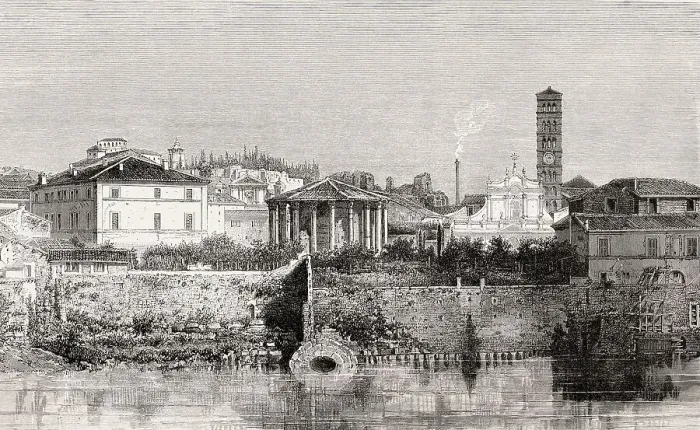 Framed Print : The Cloaca Maxima and the Basilica of Saint Mary in Cosmedin