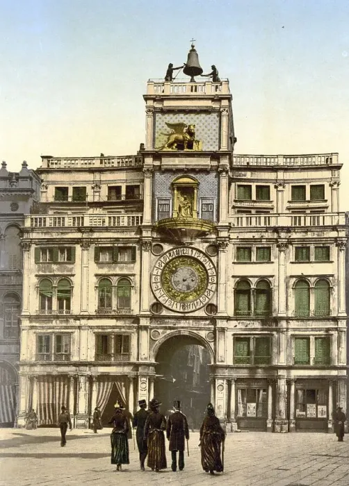 Framed Print : The clock, Venice, Italy, Historic