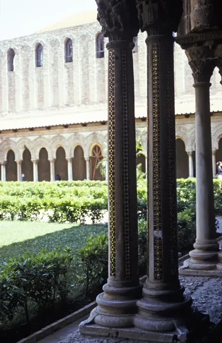 Framed Print : Cloister of the Norman Cathedral of Monreale, Cathedral of Monreale, near Palermo, Sicily, Italy, in 1999, Europe Framed Print : Cloister of the Norman Cathedral of Monreale, Cathedral of Monreale, near Palermo, Sicily, Italy, in 1999, Europe