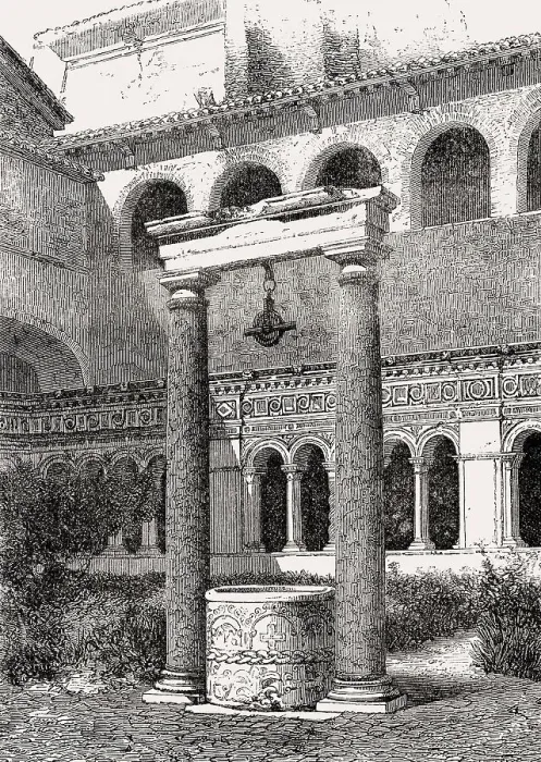 Framed Print : The cloister Yard, fountain, Basilica of Saint John Lateran Framed Print : The cloister Yard, fountain, Basilica of Saint John Lateran