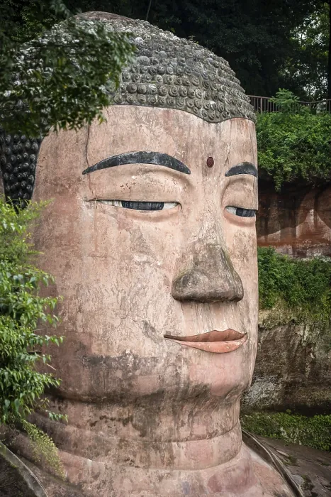 Framed Print : The close up of the head of the Giant Leshan Buddha Framed Print : The close up of the head of the Giant Leshan Buddha
