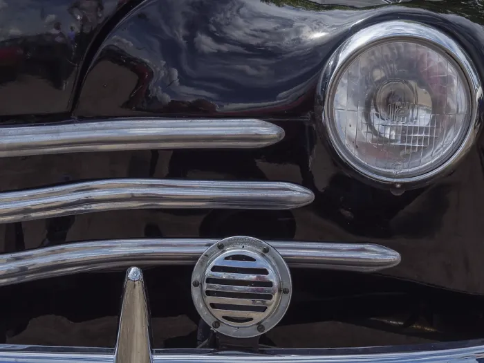 Framed Print : Close-up of a black classic car Framed Print : Close-up of a black classic car