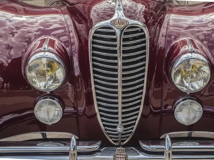 Framed Print : Close-up, Delahaye radiator grille