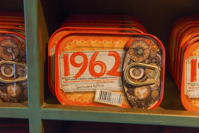 Framed Print : Close-up of a metal sardine tin with eye-catching