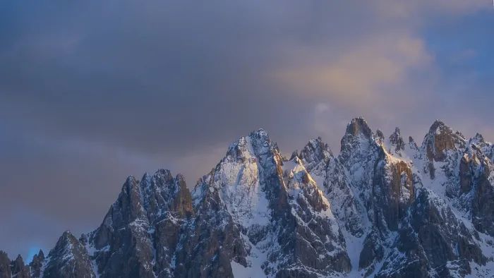 Framed Print : Close-up of mountain peaks of the Haunold Group in the evening light