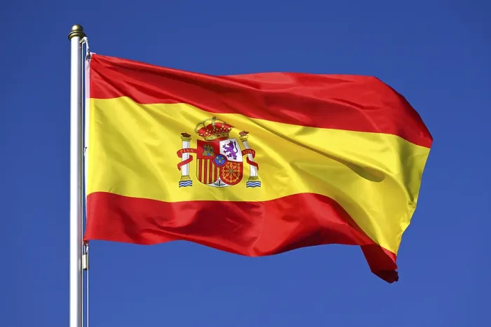 Framed Print : Close-up of the national flag of Spain Framed Print : Close-up of the national flag of Spain