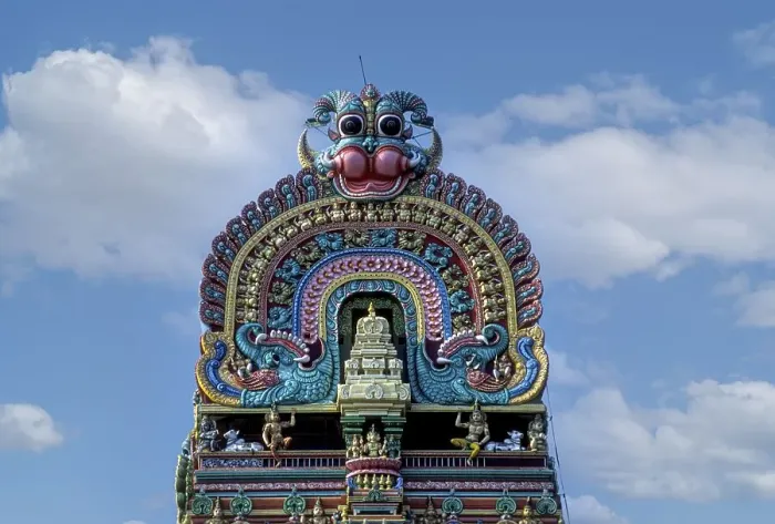 Framed Print : Close-up view Kasi Viswanathar Temple Rajagopuram Tower in Tenkasi