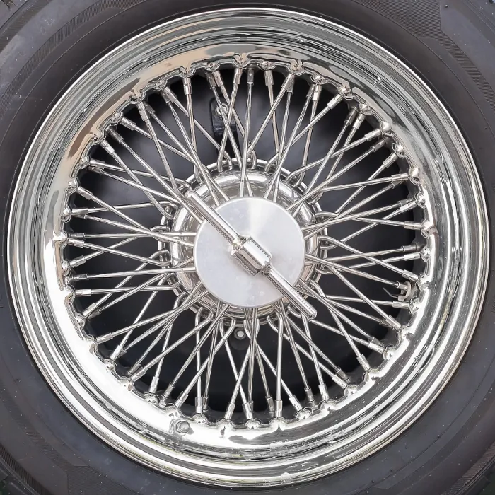 Framed Print : Closeup detail of an old car tyre wheel with spokes