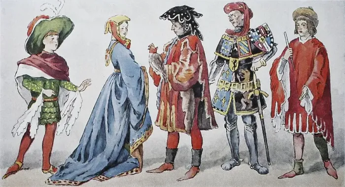 Framed Print : Clothes, Burgundian from 1425-1490 Framed Print : Clothes, Burgundian from 1425-1490