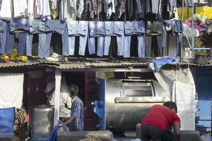 Framed Print : Clothes are drying in Dhobi Ghat at Mumbai Maharashtra India
